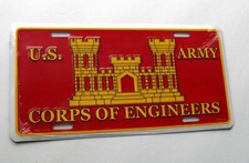 Army Corps of Engineers License Plate 6 x 12 inches Embossed Made in the USA