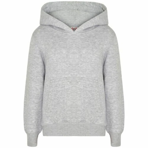 Kids Girls Boys Sweat Shirt Tops Plain Grey Hooded Jumpers Hoodies Age 2 13 Year
