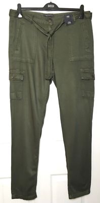 New With Tags Pure Originals Women/'s Khaki Trousers Full Zip Down Legs UK 8-12