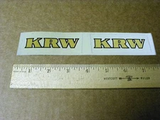 KRW Motorcycle racing helmet vtg reflective decal lot 1970s gold NOS pair