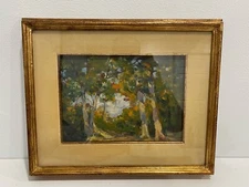 Antique Manner Francis Humphrey Woolrich Impressionist Forest Landscape Painting