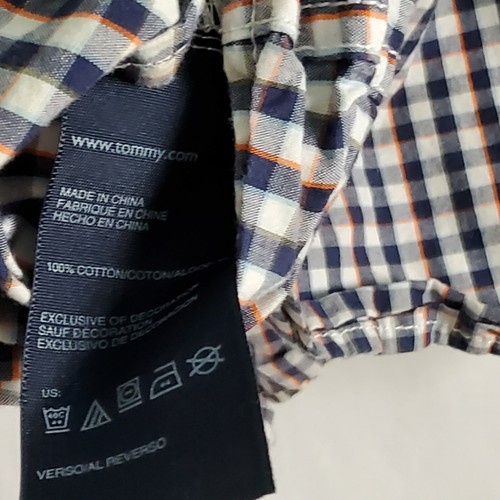 Tommy Hilfiger Sz XL Pearl Snap Shirt Women Plaid Short Sleeve 100% Cotton Top - Picture 9 of 9