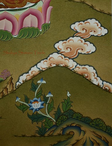 Shakyamuni Buddha /Tomba Tibetan Buddhist Thangka/Thanka Painting from Nepal - Imagen 9 de 9