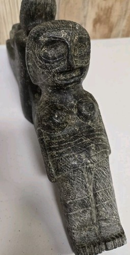 Antique Large Human Male & Female Dual Skeleton Effigy Pipe Estate Find Carved - Bild 6 von 15