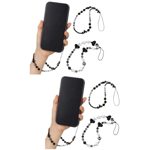 2 Pack Handy Kette Perlenbesetztes Handy-Schlüsselband Lanyard Mit - Zdjęcie 8 z 12