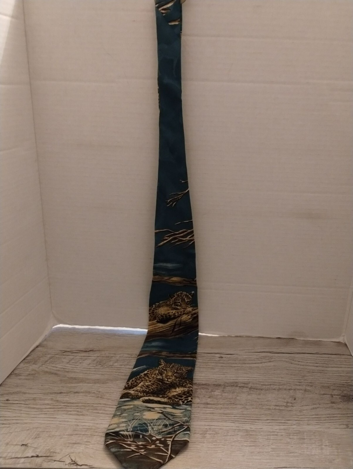 Endangered Leopard Silk Tie 56 Inch Wildlife Conservation USA Design  