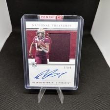 2021 national treasures collegiate Rashad Bateman Patch Auto /99 Panini Sealed