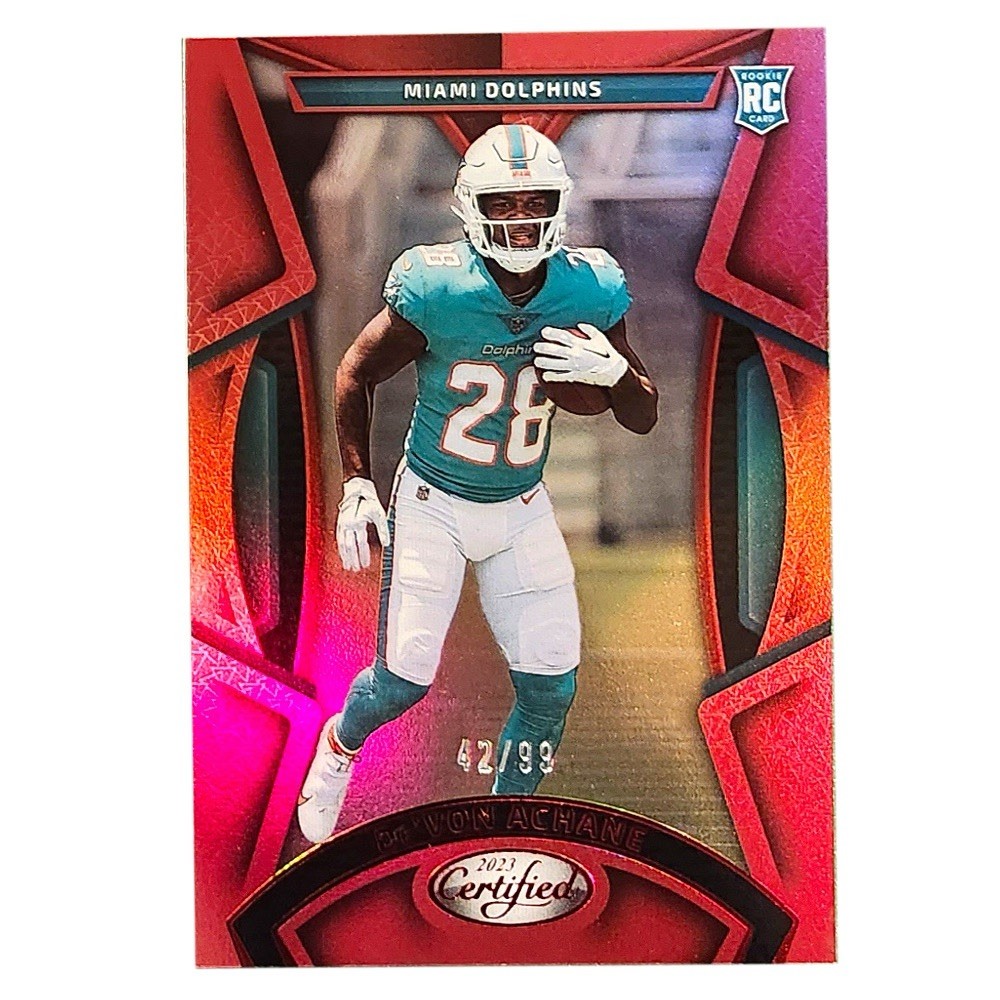 2023 Panini Certified - Rookies De'Von Achane #160 Mirror Red /99 (RC)