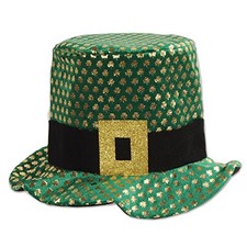 Beistle Unisex Green Gold Shamrock Leprechaun Plush Hat   St. Patrick  s Day