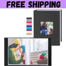 Photo Album 4X6 100 Pockets 2 Packs, Small Mini Capacity Linen Photo Album Bulk