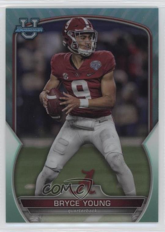 2022 Bowman U Chrome Aqua Refractor 75/299 Bryce Young #1 0lm