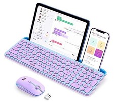 Bluetooth Keyboard and Mouse for iPad, CTU-301 Wireless Multi Blue  Purple