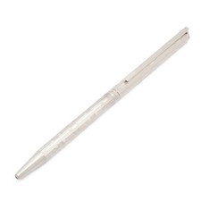S.T. Dupont Classic Ballpoint Pen Silver Art Deco Writing Tool Used