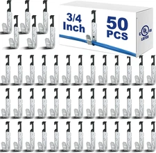 50 Pcs 3/4 Inch Galvanized Steel J Hook with Bat Wing Heavy Duty Cable Support S