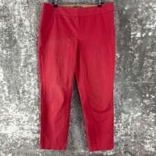 Lands End Size 12 Minimalist Straight Leg Pants Pink Zip Casual Stretch