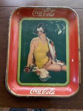1929 Coca Cola Serving Tray "Girl In Yellow Bathing Suit” American Art Works on The Hot Collector