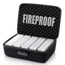 Affrolling 65 Slot Fireproof Waterproof Coin Slab Storage Case