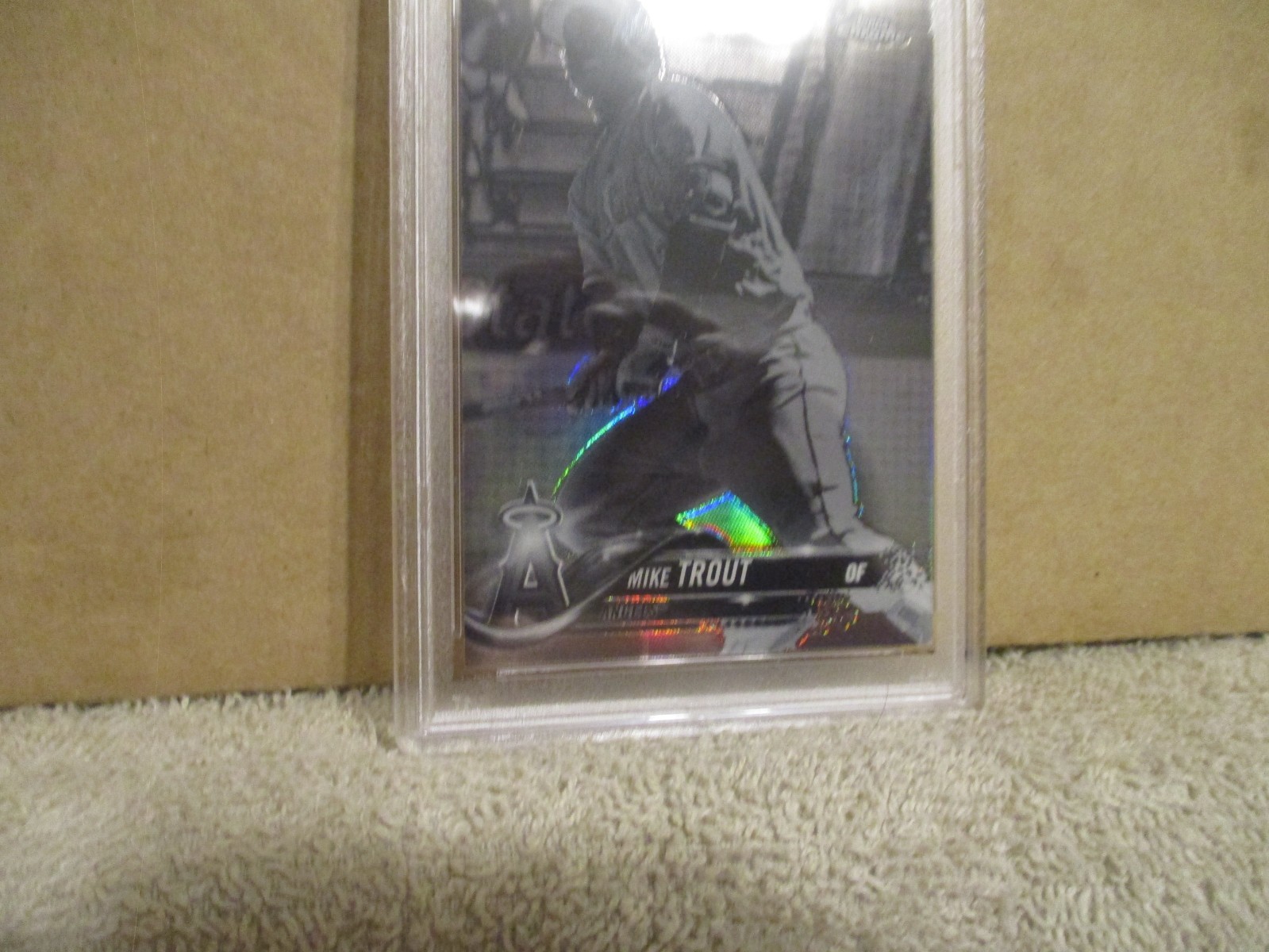 2018 TOPPS CHROME MIKE TROUT #100 BATTING NEGATIVE REFRACTOR PSA 10 GEM MINT! view 8