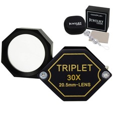 30x Magnification Jeweler Loupe Achromatic Triplet Lens 20.5mm Optical Glass ...