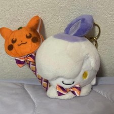 Pokemon Center Litwick Halloween Pumpkin Collectible Plush Keychain with Chain