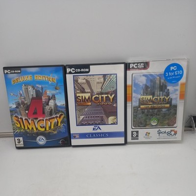 3x Sim City PC CD Rom Spiele Bundle 3000, 3000 UK Edition, Sim City 4 Deluxe