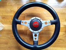 CLASSIC MINI COOPER S BLACK LEATHER MOTO LITA ALLOY STEERING WHEEL RARE WORKS SI
