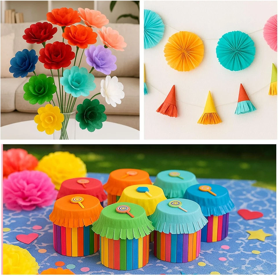 330 Sheets Multicolor Tissue Paper, 14X10 Inch Bulk for DIY Crafts & Gifts - Image 2 of 4