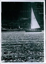 1977 Sailing Sloop Breezes Through Calm Water Boston Harbor Ma Boats 7X9 Photo