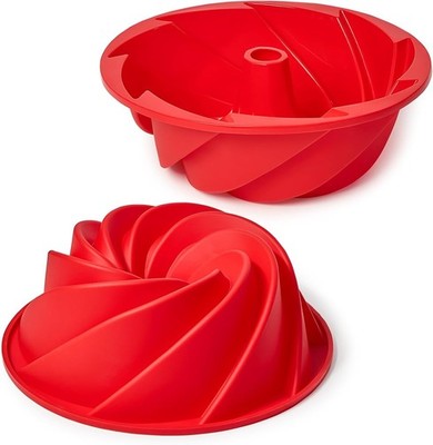 2 moldes de silicona 9.7 pulgadas espiral antiadherente para pasteles y pan