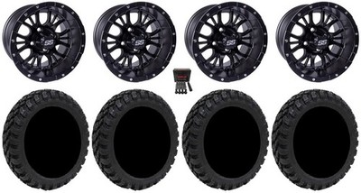 GTW Diesel 12'' Golf Cart Wheels Black 20'' Nomad Tires E-Z-GO & Club Car