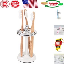 Stylish iDesign Toothbrush Holder - Compact Chrome and Pearl Bathroom Organizer