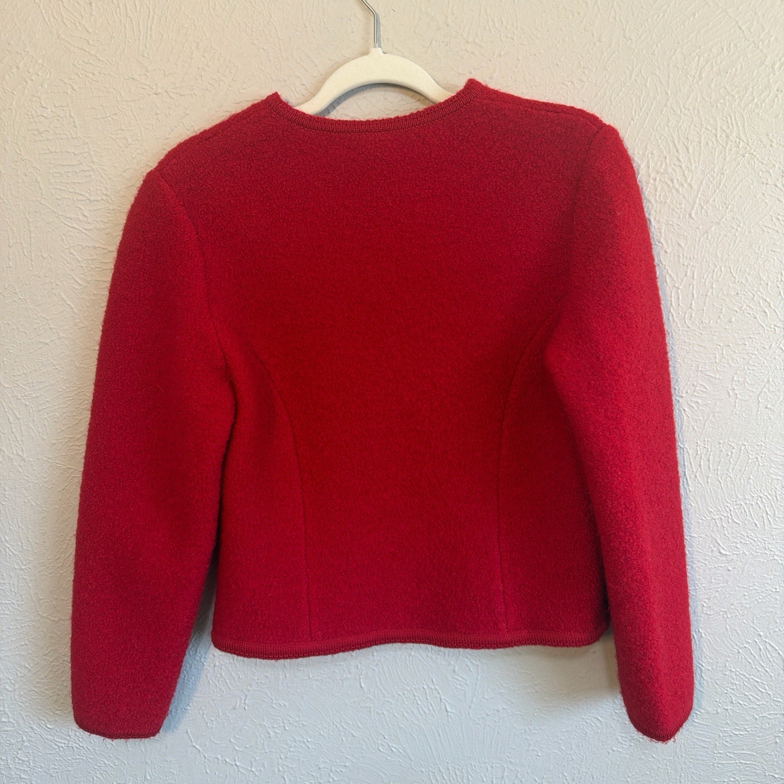 Lands' End Red Collared Wool Button Jacket Petite… - image 6