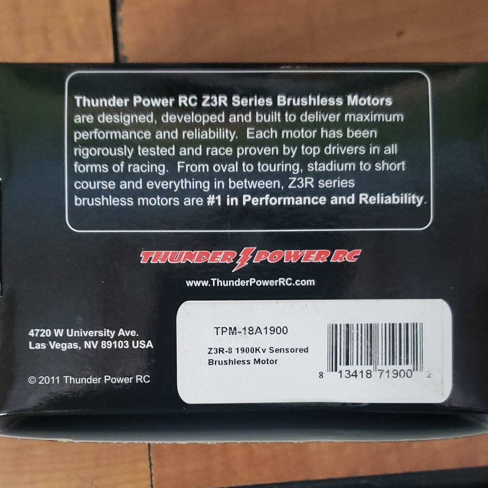 Thunder Power RC Z3R-8 1900Kv Sensored Brushless Motor 1:8 TPM-19A1900
