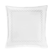 Sky Embroidered Percale TC500 2 Euro Pillow Shams White