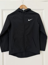 Nike Dri-FIT Hooded Full Zip Jacket Black Youth Medium M Boys Girls