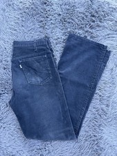 Vintage Levi's Corduroy 517 Navy Blue White Tab Talon Zipper Boot Cut
