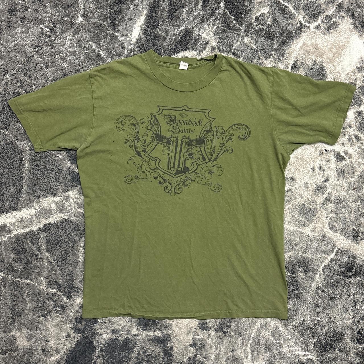 Vintage The Boondock Saints Shirt Mens Large Y2K 2000s Movie Promo Prayer Green