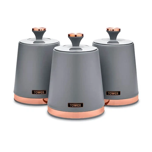 Tower Cavaletto Set of 3 Canisters Grey