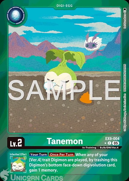 EX9-004 Tanemon : Limited Common Foil Alternative Art Digimon Card : EX09: Versu
