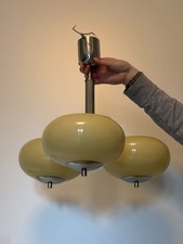 Art Deco Deckenlampe Leuchter Hängelampe Lampe 4 Arme Messing vernickelt