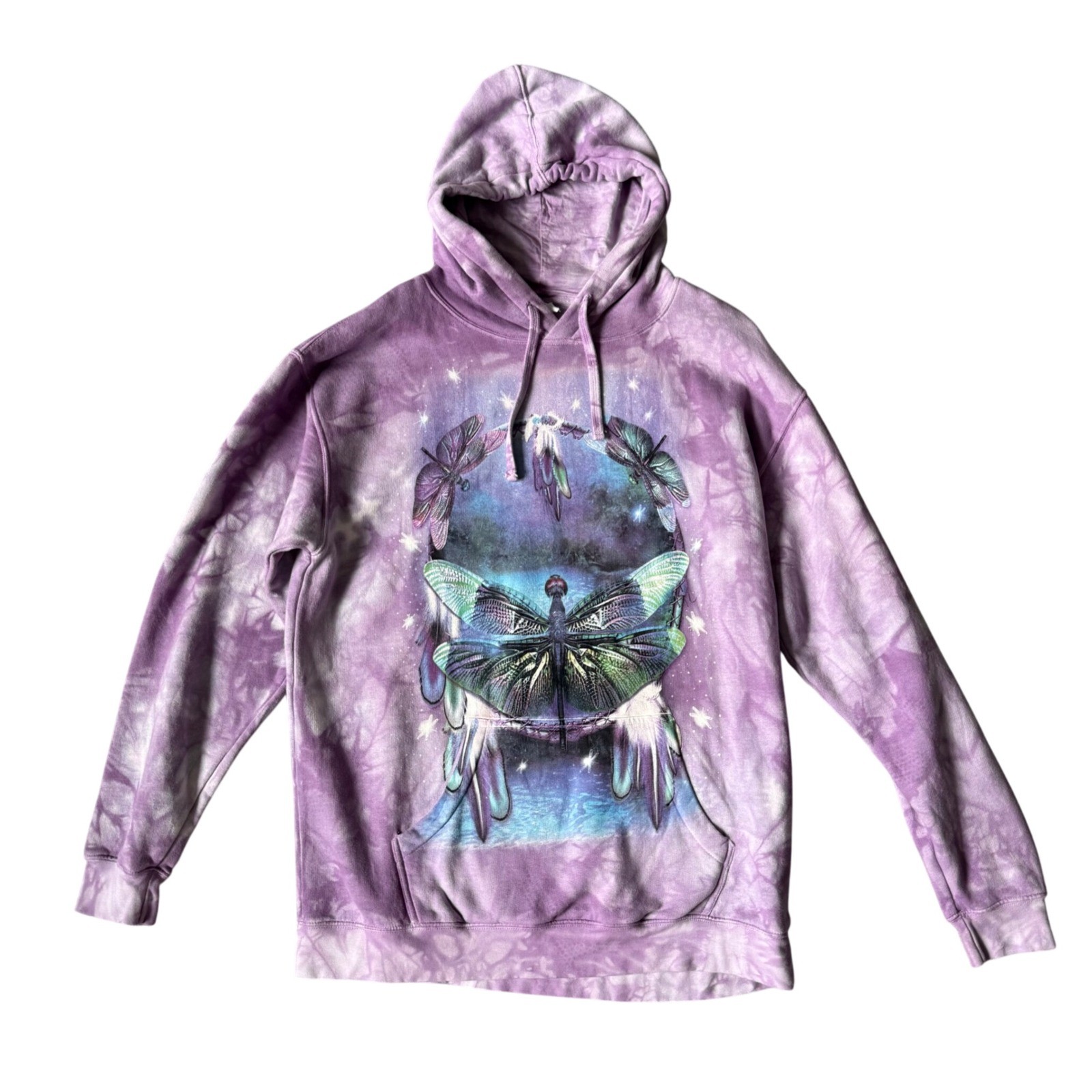 The Mountain Purple Tie Dye Dragonfly Dreamcatcher Oversized Size Medium