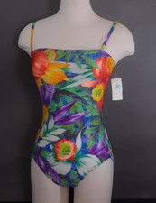 VTG 90s Gottex Swimsuit Medium - NOS Deadstock - One Piece Floral Bathing Suit