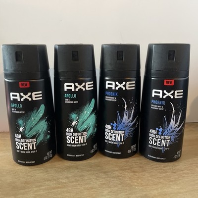 4pk Axe Body Spray 2-Apollo 2-Phoenix 4oz Men s Deodorant Set