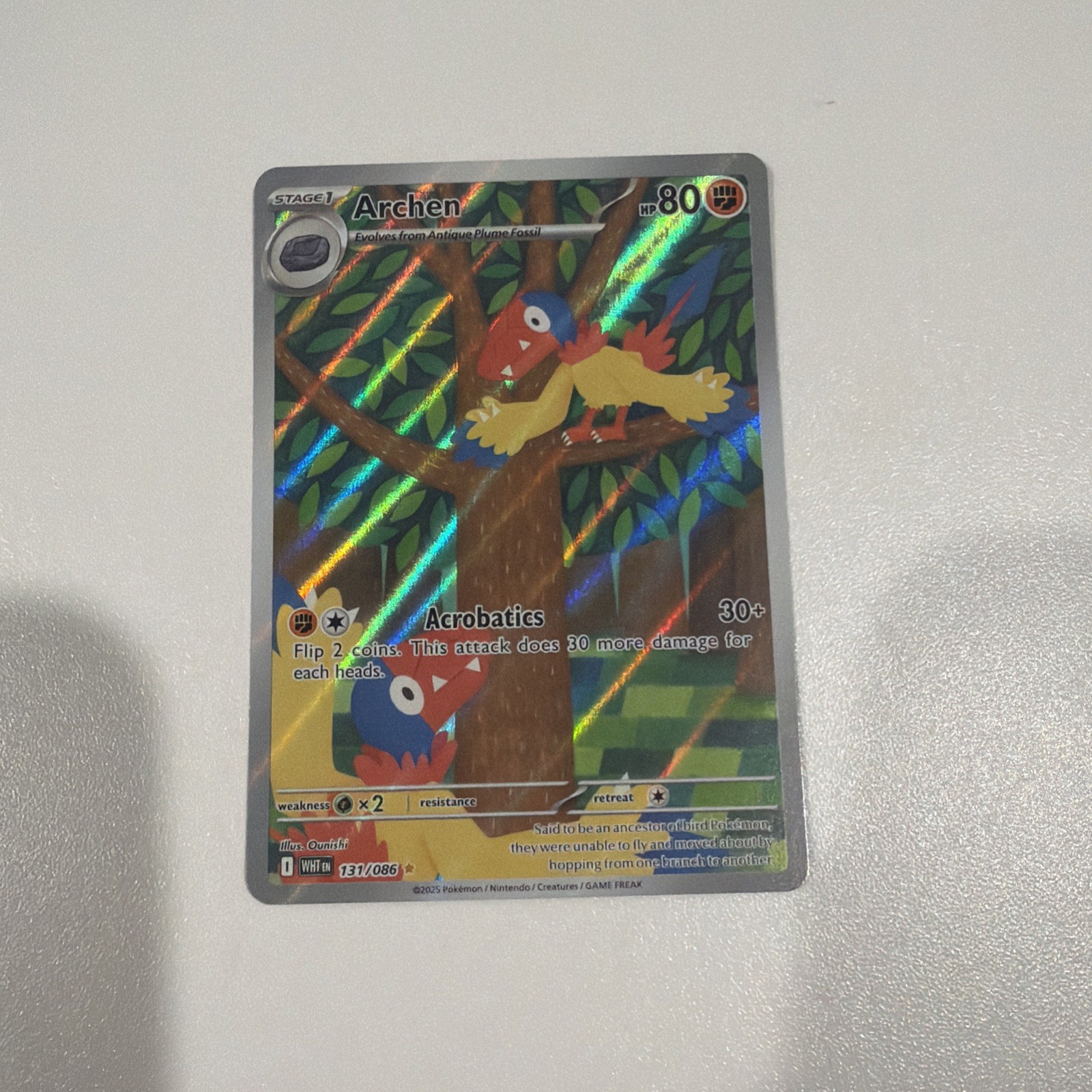 The Pokémon Company Archen 131/086 Sv: White Flare Illus Rare Rev Holo 2025 NM