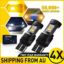 4x Daytime Running Light T20 7443 7440 White Amber Bulb Globe LED Reverse Light
