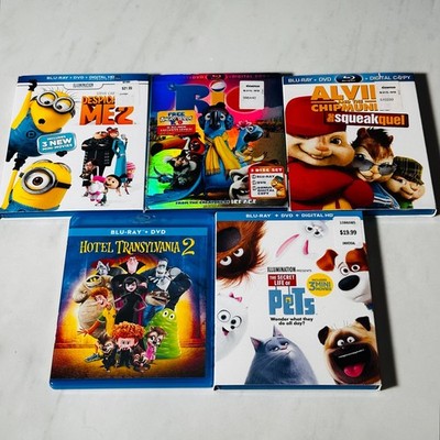 Blu-Ray Lot of 5  Pets - Despicable Me 2 - Alvin - Hotel Transylvania 2 - Rio