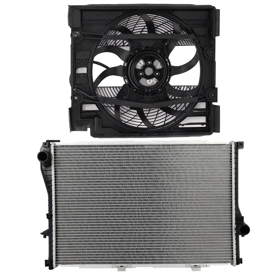 Engine Electric Cooling Fan and Radiator Assembly For 2001 2002 2003 BMW 530i - Image 2 of 4