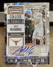 ARCH MANNING AUTO /25 2025 CONTENDERS NIL COLLEGE TICKET CRACKED ICE TEXAS #1