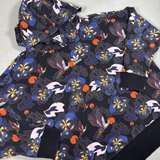 Adidas Originals Women's Crane Floral Print Hoodie Size UK14 US M Navy Rare