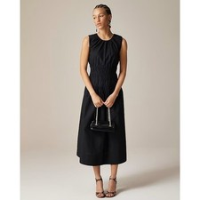 J.Crew Hyacinth dress in cotton poplin Black Small NWT